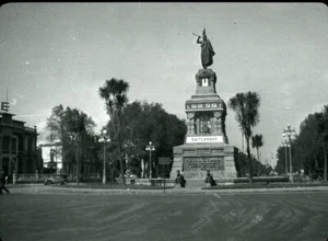 Vintage Magic Lantern Glass Slide Cuitlahuac Monument Mexico City, Mexico - Picture 1 of 2