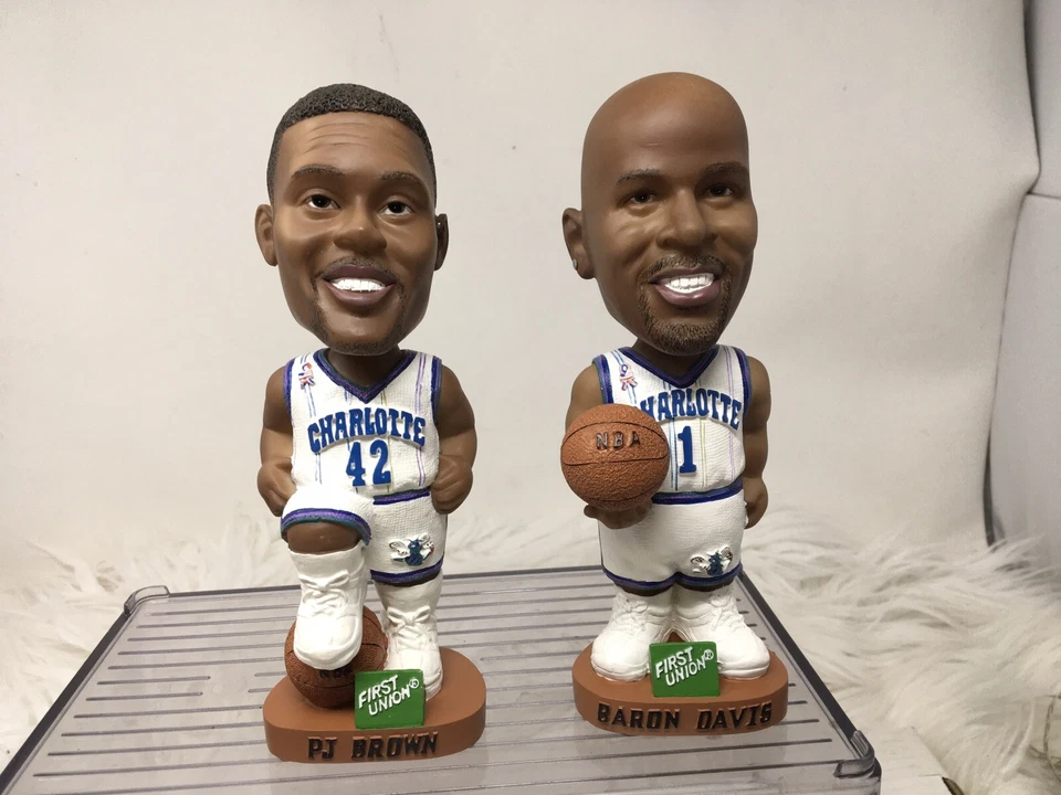 PJ Brown #42 Baron Davis #1  Bobblehead Charlotte Hornets Lot 2 Bobble Head - Image 1 of 4
