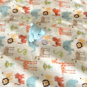 Jimco Thro Baby Safari Animals Blue Elephant Crib Security Blanket Plush Lovey - Picture 1 of 8