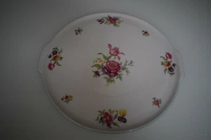 Eschenbach Tortenplatte mit Henkel großer Teller Blumendekor Porzellan - Bild 1 von 3