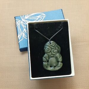 Pounamu Tiki New Zealand Greenstone Necklace hand made in Jade
