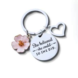 Stainless Steel Key Chain Motivational Girl Heart Birthday Friend Daughter Gift  - Picture 1 of 4