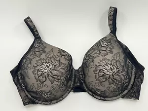 Bali Black Lace Bra 38D Lightly Padded - Picture 1 of 3