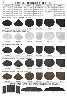 Black Granite 20mm 5 sided  hearth  polished or Honed  - Image 1 of 4