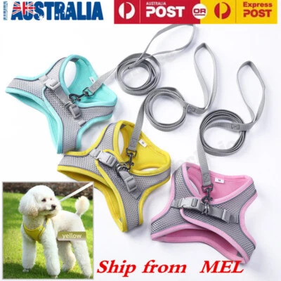 Small Dog Pet Harness Cat Lead Breathable Mesh Leash  Adjustable Reflective Vest - image 1 of 4