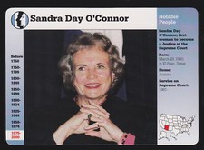SANDRA DAY O'CONNOR Supreme Court Justice 1994 GROLIER STORY OF AMERICA CARD