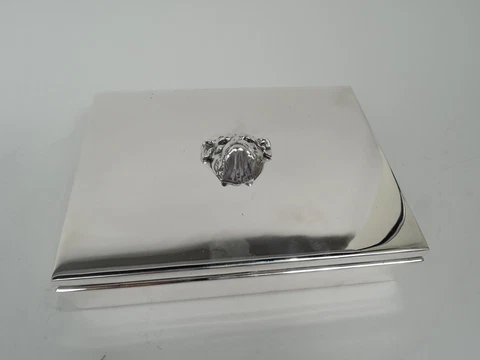 Tiffany Box 25318 Large Midcentury Modern Bulldog Dog American Sterling Silver Cover