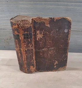1812 HOLY BIBLE 1st American STEREOTYPE EDITION rare LEATHER antique T RUTT old - Picture 1 of 23
