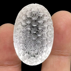 45,25 Cts Quarzo Bianco Naturale 30x19mm Ovale Abbagliante Taglio Personalizzato Gemma Sciolta - Foto 1 di 21