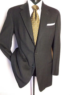 VESTIMENTA Mens Sport Coat Jacket Charcoal Gray Textured 2 Button size 40R - Image 1 of 4