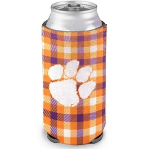 Clemson Tigers Plaid Slim Coozie - Foto 1 di 1