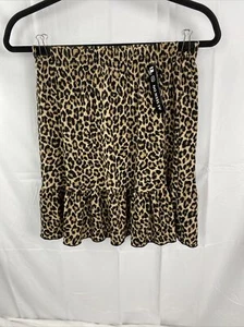 m t s Women’s Leopard Print Mini Skirt - Size Small NWT - Picture 1 of 2