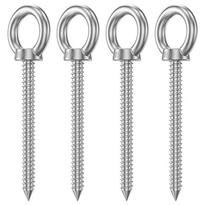 Eye Screws Stainless Steel Eye Hook Screws Strong Load Bearing Eye Bolts Screw+ - Picture 1 of 11