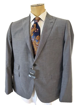 INDOCHINO Men's Grey Woven Peak 2 Button Wool Mohair Sport Jacket Size 44L NWT - Image 1 of 4