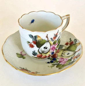 Herend Demitasse Cup & Saucer, Fruits & Flowers, Bouquet de Fruits - Picture 1 of 9