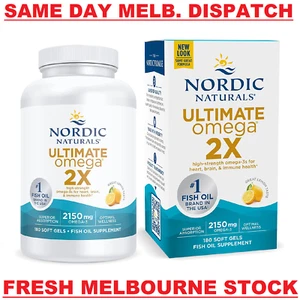 NORDIC NATURALS Ultimate Omega 2X 2150mg EPA/DHA Fish Oil - 180 Soft Gels Lemon - Picture 1 of 8