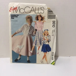 McCall's 3510 Size 12 Girls' Circle Skirt and Applique - Picture 1 of 3