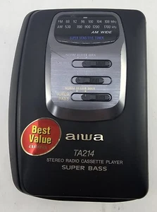 Vintage AIWA Stereo Radio Cassette Player Super Bass TA214 AM/FM - Working - Imagen 1 de 10