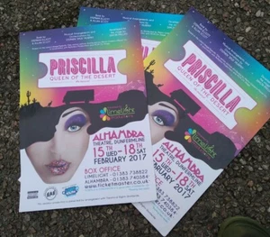 Priscilla Queen of the Desert play poster Limelight, Dunfermline Feb 2017 - Picture 1 of 4
