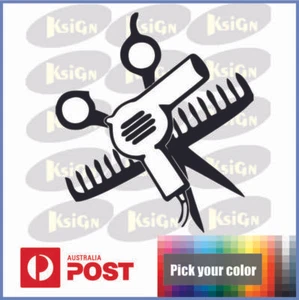 Barber salon tools wall car window sticker decal design multi color waterproof - Picture 1 of 3