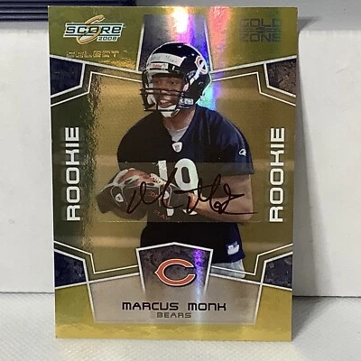2008 Score Select Gold Zone Marcus Monk ROOKIE Auto 27/50 Bears XP - Image 1 of 2