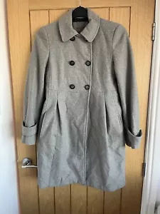 Zara Coat Grey Wool Blend Size Small UK 8 - Picture 1 of 5