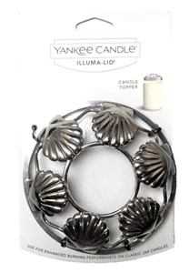 Yankee Candle SHELLS Chrome Metal Illuma-Lid Jar Topper Seashells  ~ FREE SHIP - Picture 1 of 2