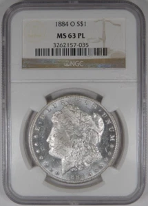 1884 O $1 NGC MS 63 PL Silver Morgan Dollar [035] - Picture 1 of 11