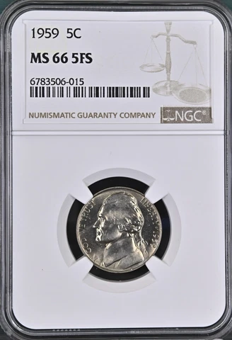 1959 Jefferson Nickel - NGC MS66 FS Cover