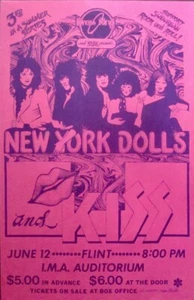 KISS NEW YORK DOLLS 1974 FLINT Michigan concert poster 11x17 RARE Mint NO REPRO - Picture 1 of 2