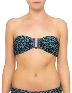ZIMMERMANN SWIMWEAR Seperates Sculpt U-Wire Bra Teal Leopard NWT 8 RRP $160 - Bild 1 von 4
