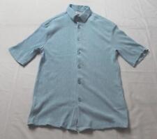 Topman Men's Short Sleeve Relaxed Fit Textured Shirt JL3 Light Blue Medium