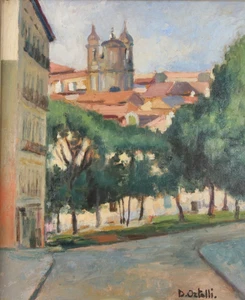 Domenico «Dick» Ortelli ~ Straßenszene in Italien Ölbild Gemälde Italy painting - Bild 1 von 11