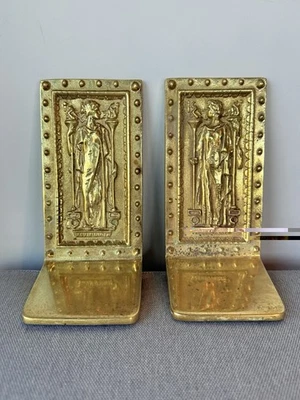 1984 VIRGINIA METAL CRAFTERS THE DOORS TO THE LIBRARY OF CONGRESS BRASS BOOKENDS - Image 1 of 4