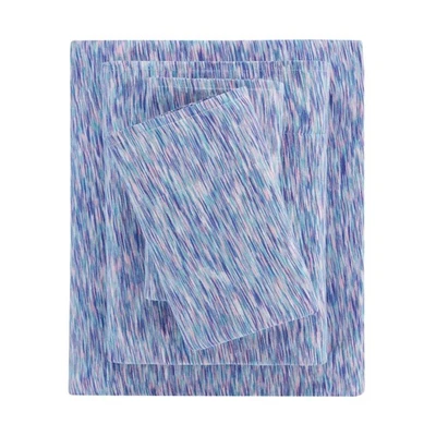 Juego de sábanas Mainstays 100 % algodón jersey, 4 piezas Queen púrpura craquelado Foto 1 de 4