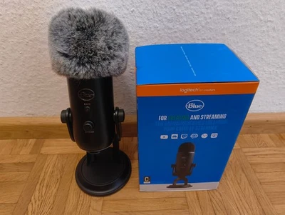 Blue Yeti USB-Mikrofon schwarz in OVP mit YOUSHARES Yeti Windschutz - Bild 1 von 4