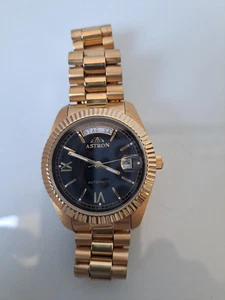 Aston Automatic , edle Armbanduhr , vergoldet , mit Glasboden - Picture 1 of 5