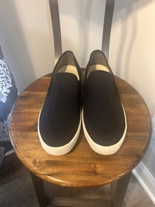 SeaVees Baja Classic Herren Größe 9 Schwarz Leinen Canvas Slipper Sneaker Schuhe Neu ohne Etikett - Bild 1 von 8
