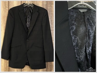 Custom Indochino Black Wool Suit Jacket Made For You Men’s Small 36 Paisley Line - Image 1 of 4