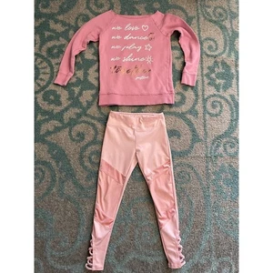 Justice Active Pink Dance Set Sweatshirt Legging Set Youth 6/7 - Picture 1 of 6