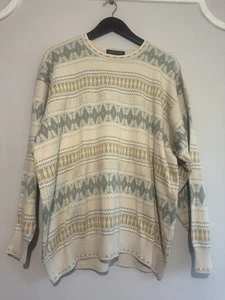 Maglione Jaegar vintage fantasia 100% cotone 42 pollici petto - Foto 1 di 5