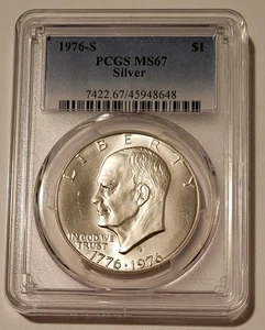 Dólar de plata bicentenario Eisenhower 1976 S graduación profesional MS67 - Imagen 1 de 2