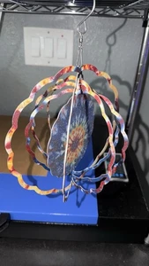 Outdoor Wind Spinner  Tie Dye Theme With Glitter - Picture 1 of 3