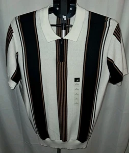 New! J Ferrar Men’s Short Sleeve Cardigan Light Sweater Knit Size LG Retro - NWT - Picture 1 of 6