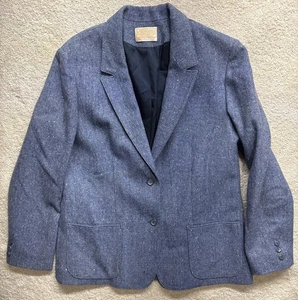VTG 70s Pendleton Blue Wool Speckled Workwear Western Blazer Mens SM Sz 36 - Picture 1 of 4