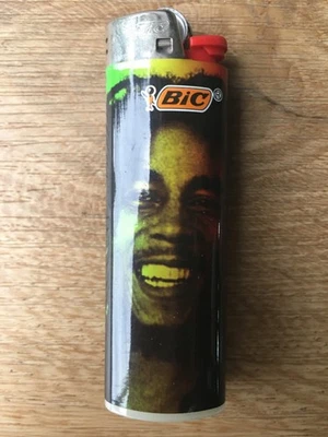 1 Pieza Nuevo Encendedor BIC Premium Vinilo Envuelto Bob Marley Verde Rasta Foto 1 de 2