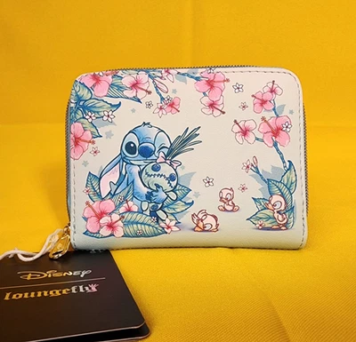 Cartera Loungefly Disney Lilo and Stitch Scrump Ducks Patitos Floral Cremallera NUEVA Foto 1 de 4