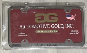 ACURA License Plate Frame Stainless Steel Silver- Au-Tomotive Gold - Picture 1 of 2