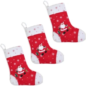 3x Nikolausstrumpf Weihnachtsstrumpf Nikolaus-Strumpf Weihnachts-Socke rot/weiß - Bild 1 von 3