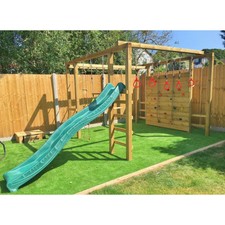 wooden climbing frames with monkey bars